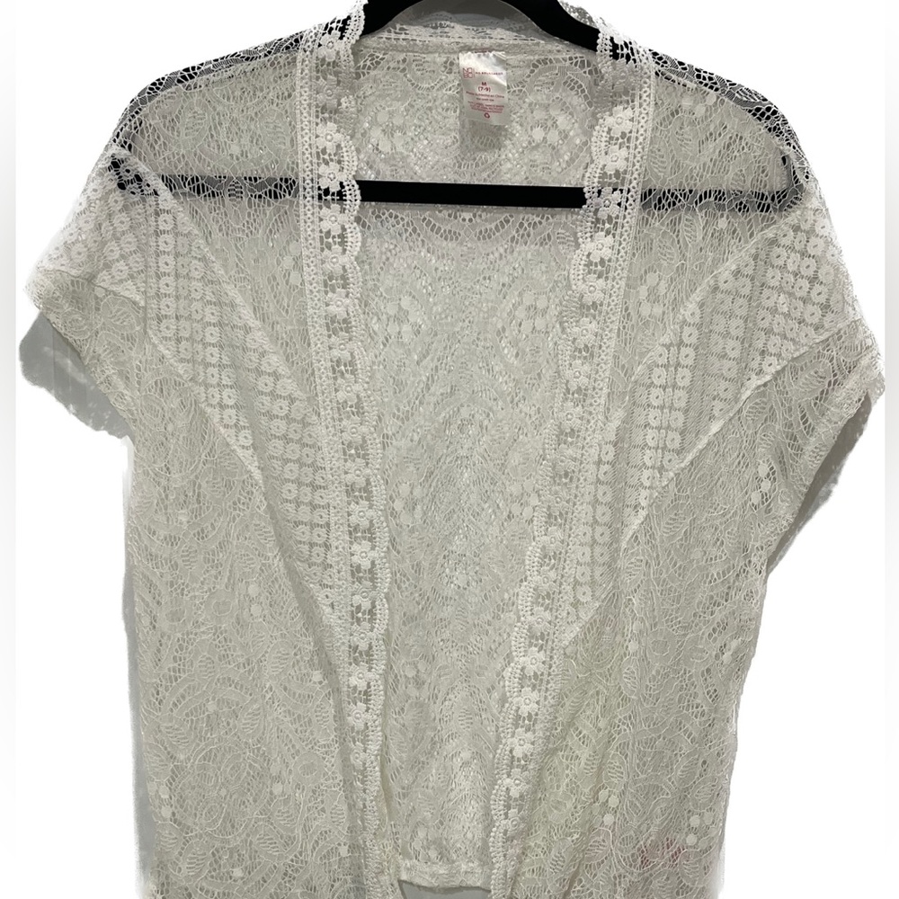 Women’s Lace Shall Top White Size M